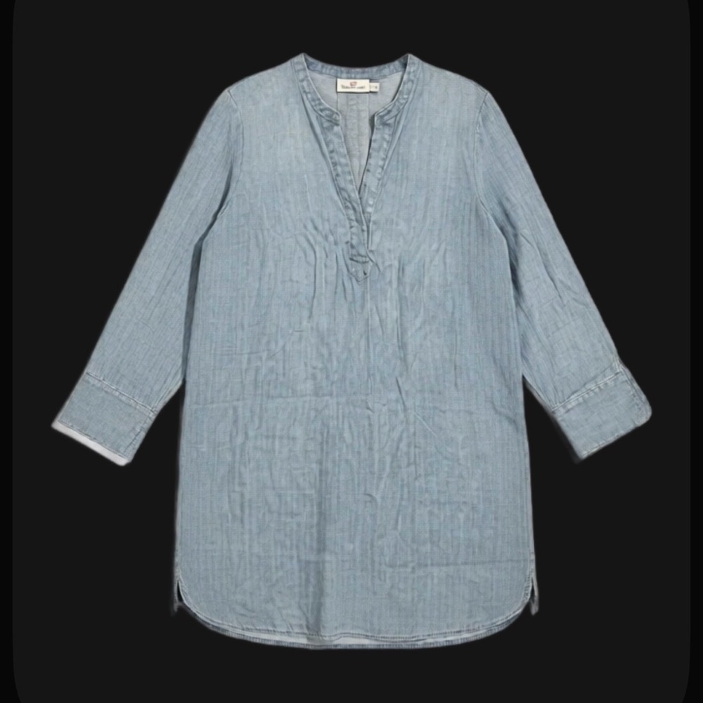 Vineyard Vines Light Blue Long Sleeve Tunic Dress